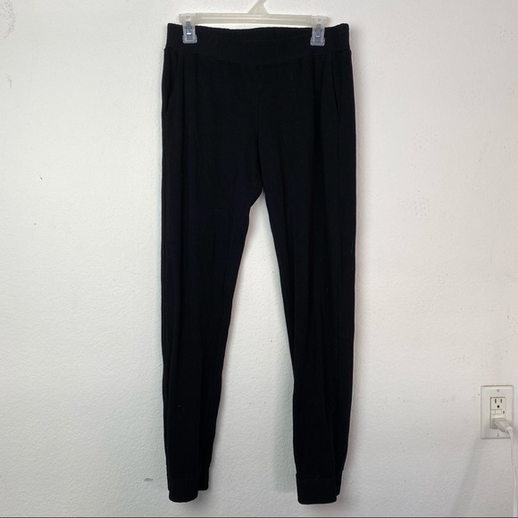 MONROW Black Crepe Skinny Pocket Joggers SZ M - Picture 2 of 9